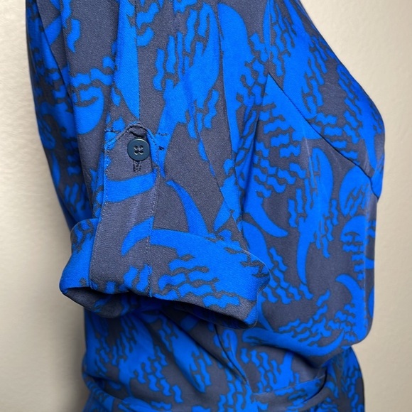 Diane von Furstenberg Leron Silk Georgette Tie Sleeve sheath dress size 6 - Picture 3 of 15